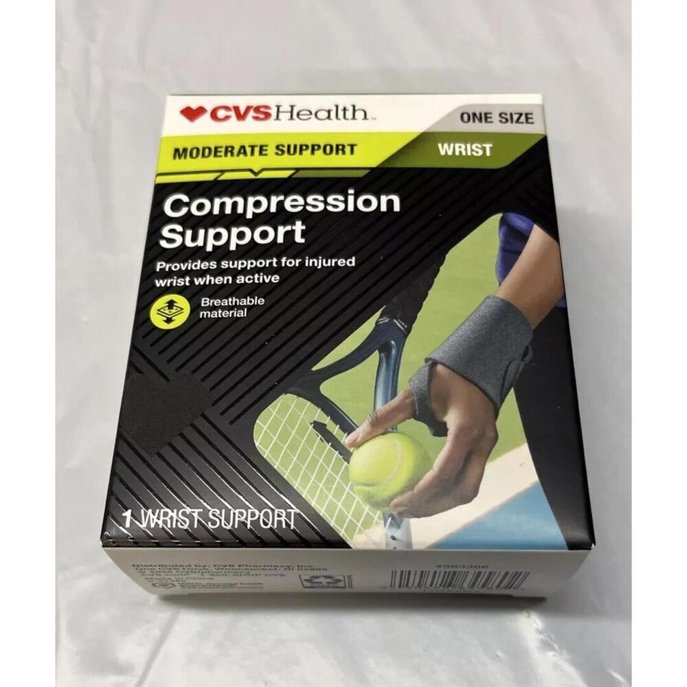 CVS‎ Health Compression Support Adjustable Wrist Wrap Moderate Support Gray